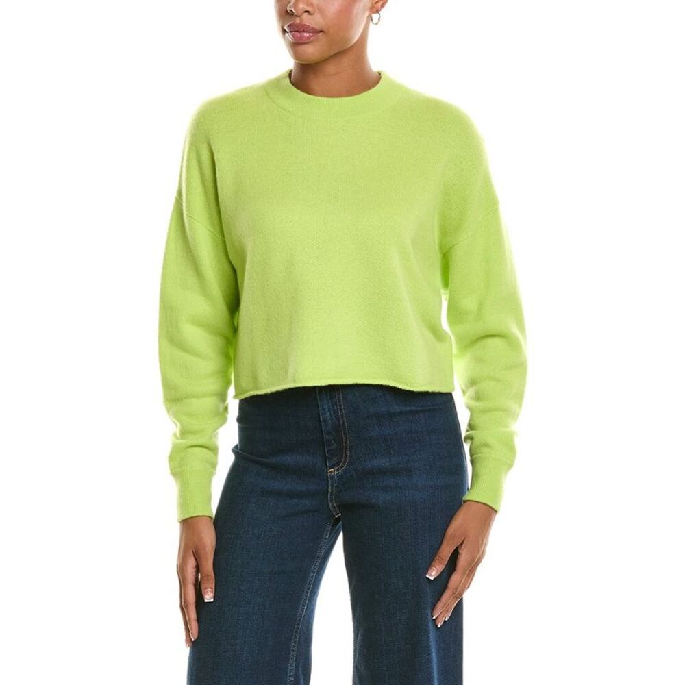 Brodie Cashmere Womens  Loopback Cashmere Sweater, Green